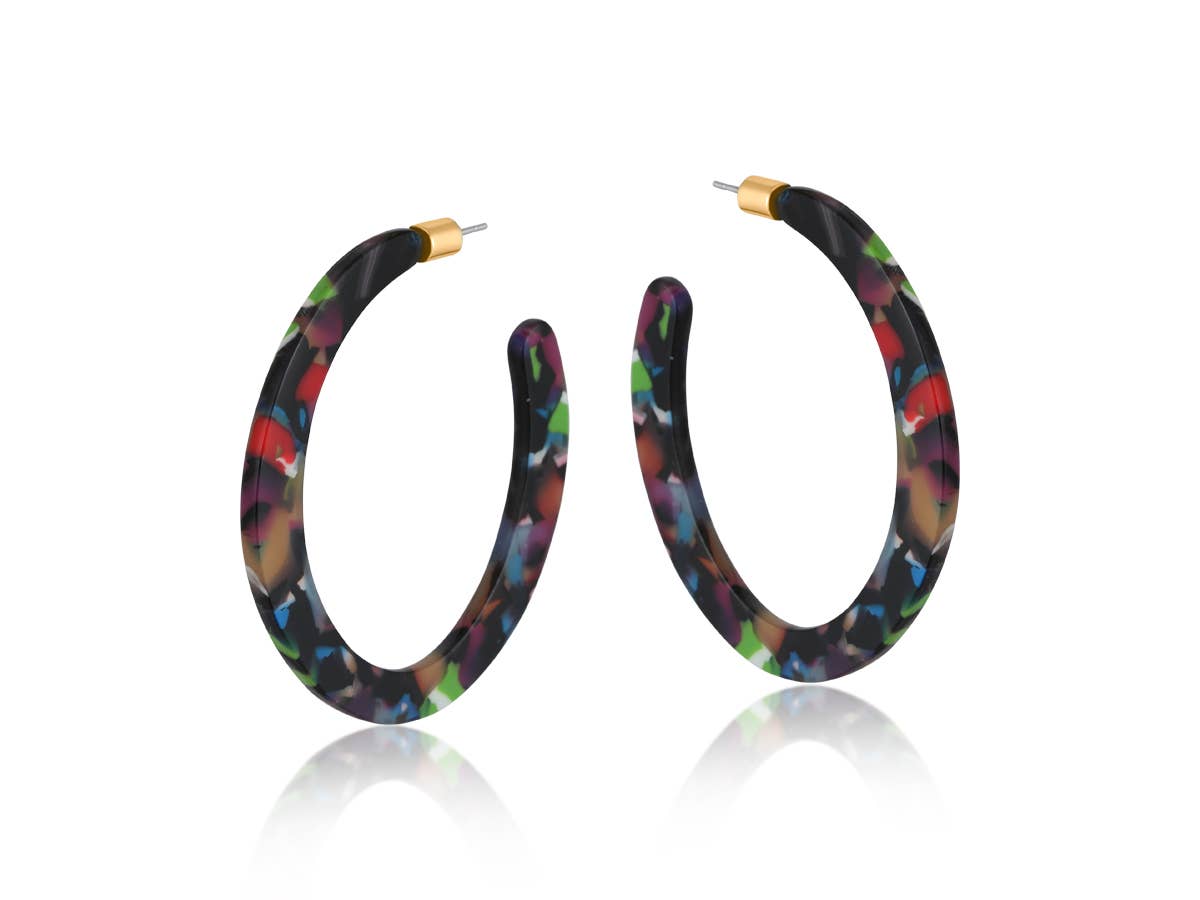 Celine Resin Hoop Earrings