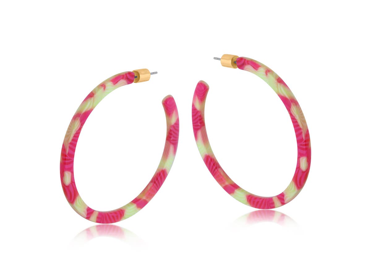 EMMA RESIN STATEMENT HOOP EARRINGS