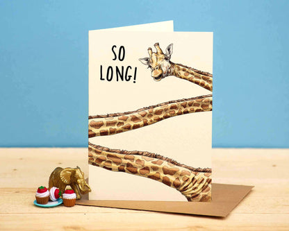 So Long Giraffe Card - Farewell Card