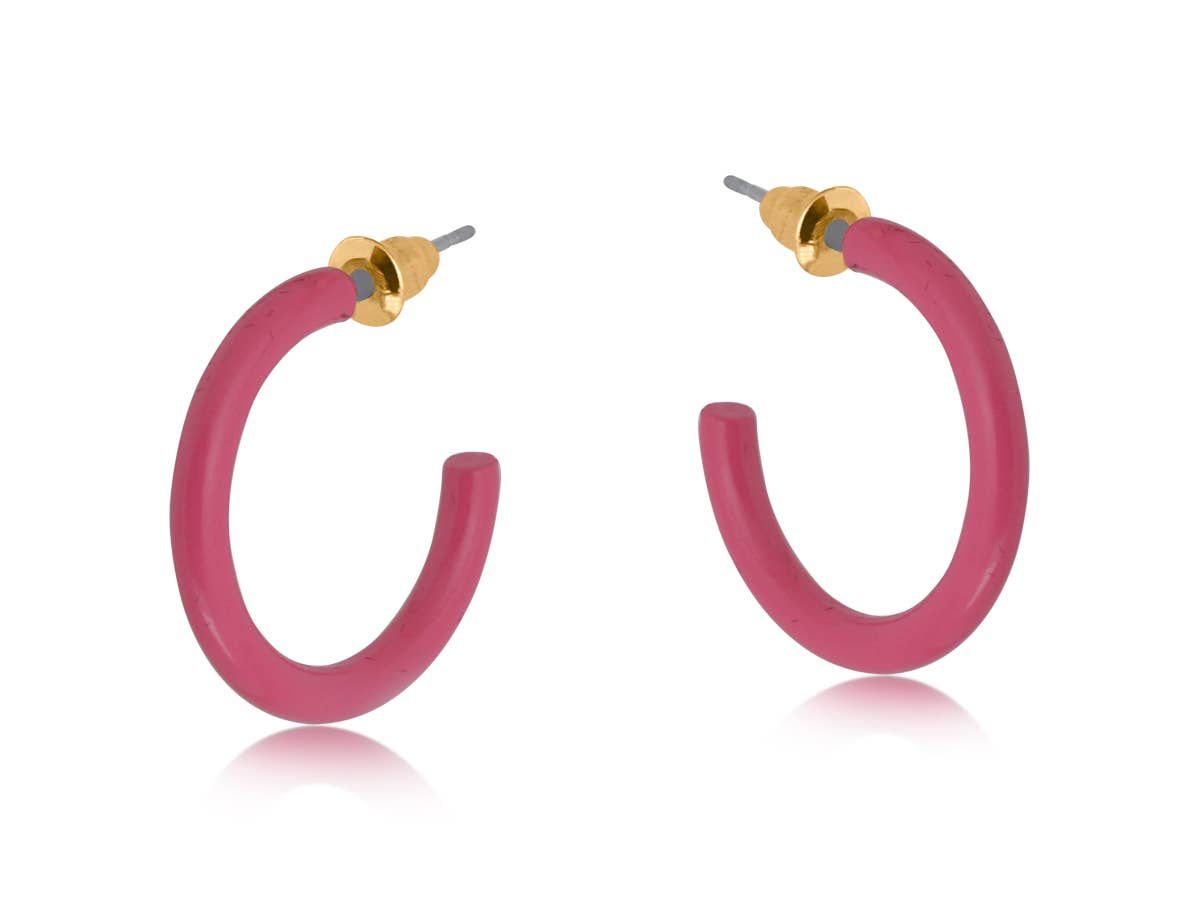 NORMA ENAMELLED SIMPLE HOOP EARRINGS