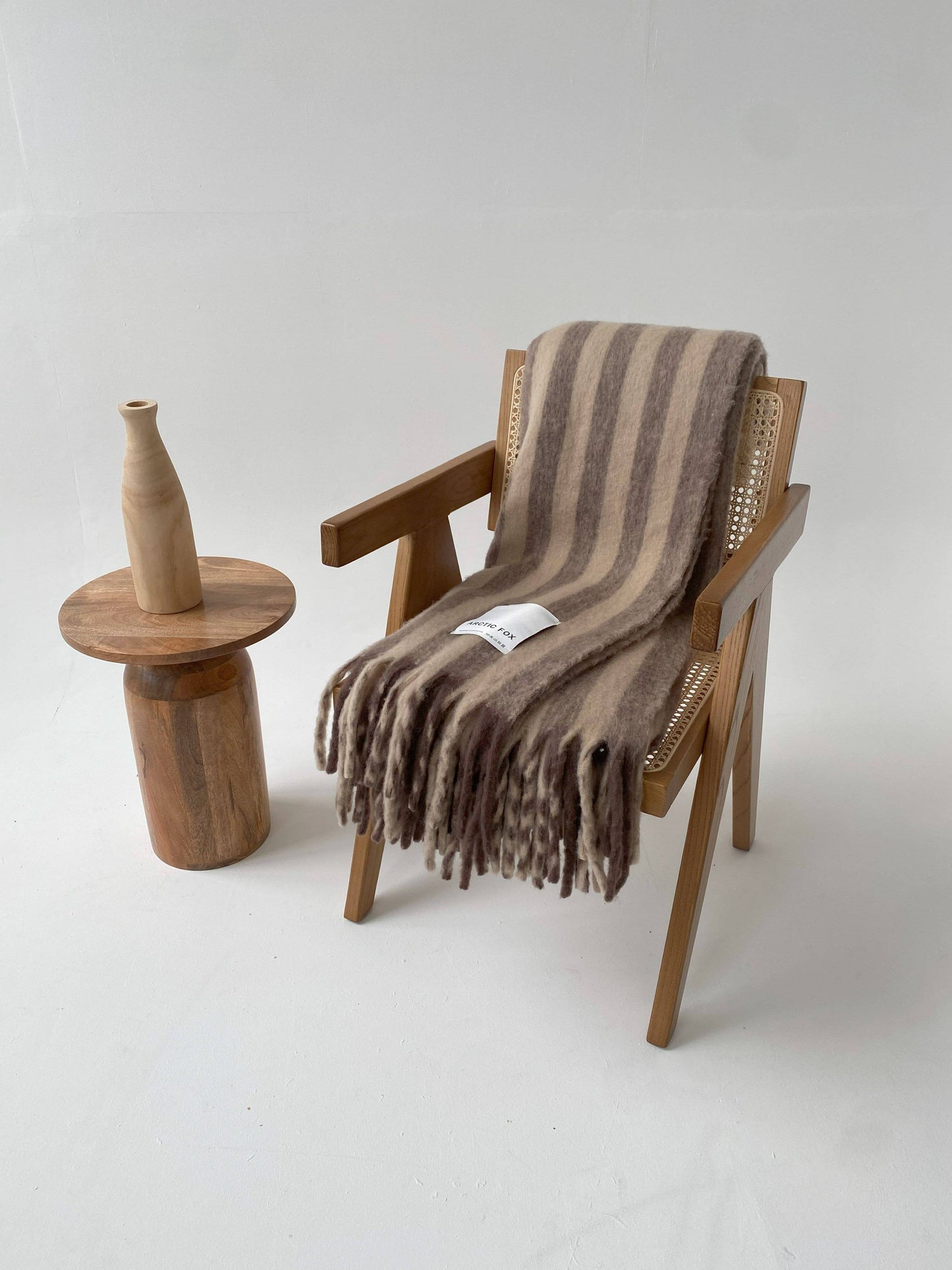 The Wool Stripe Throw - Burnt Umber Stripe