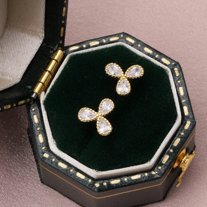 TO BLOSSOM TO SHINE spiral crystal earrings/GOLD