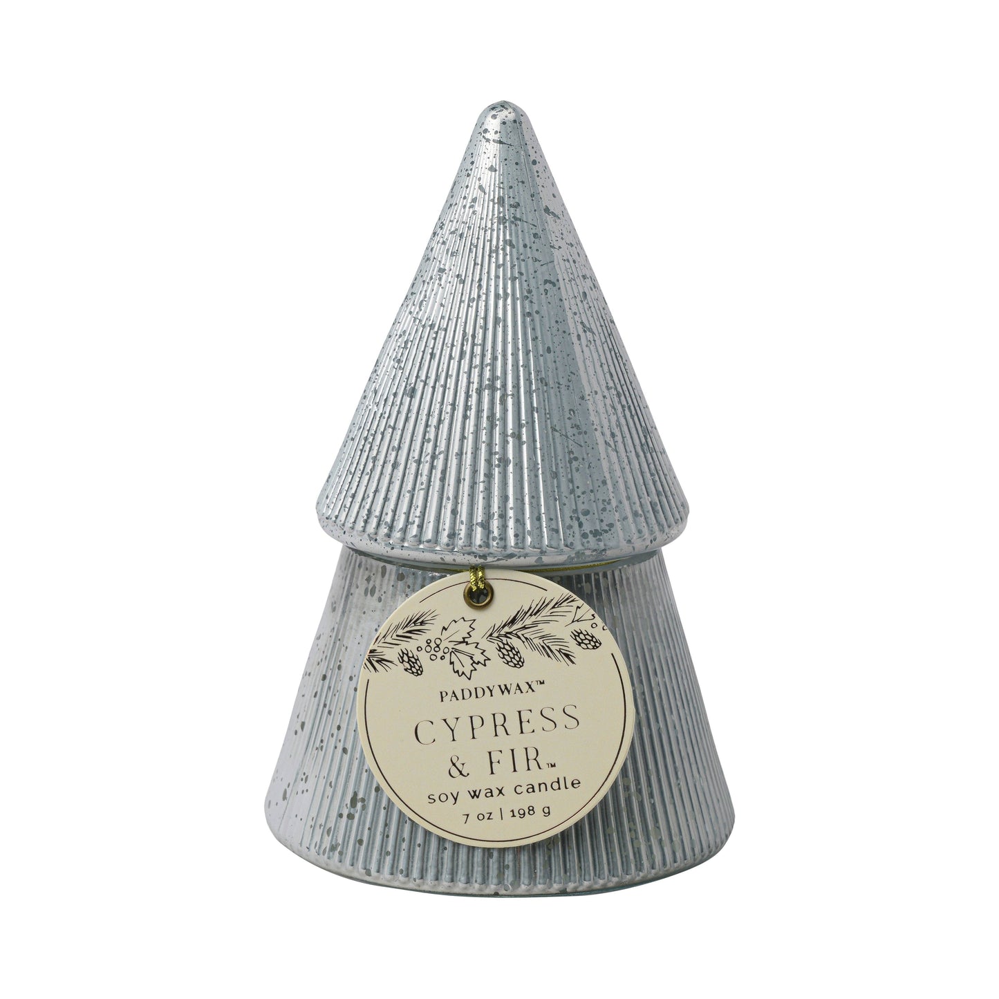 Cypress & Fir White Stacked Tree Candle