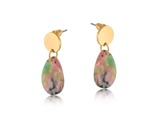 ISOLA DROP METAL AND RESIN EARRING
