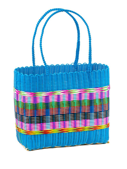 Fair trade Large Woven Basket- Blue