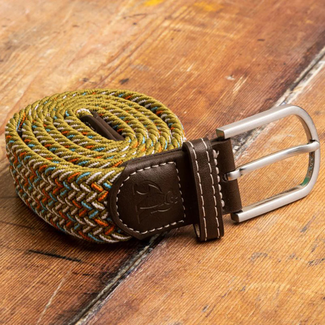 Swole Panda - Khaki/Blue Dot Woven Belt