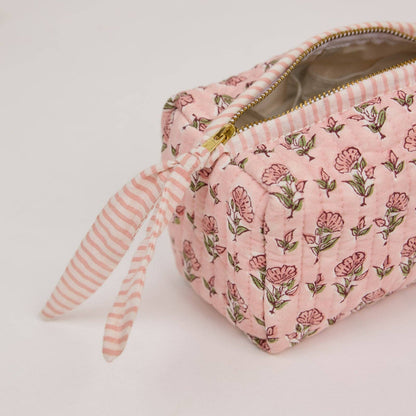 Organic Cotton Toiletry Bag (Small) - Ditsy Floral Blush