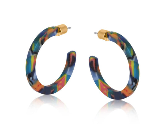 CELINE THIN RESIN HOOP EARRINGS