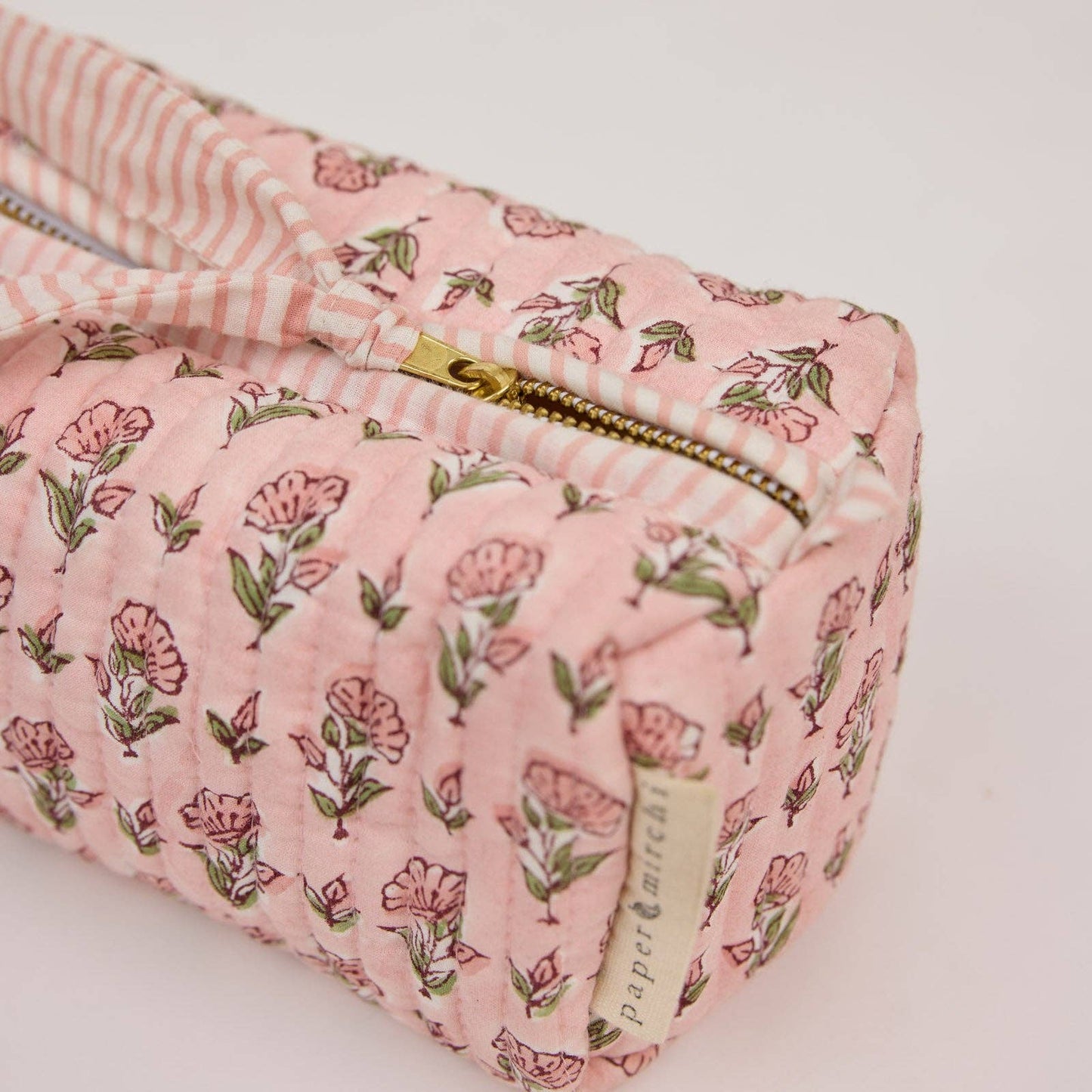Organic Cotton Toiletry Bag (Small) - Ditsy Floral Blush