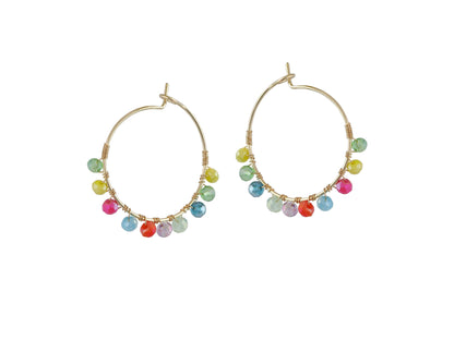 CRESSIDA BEADED HOOP EARRINGS