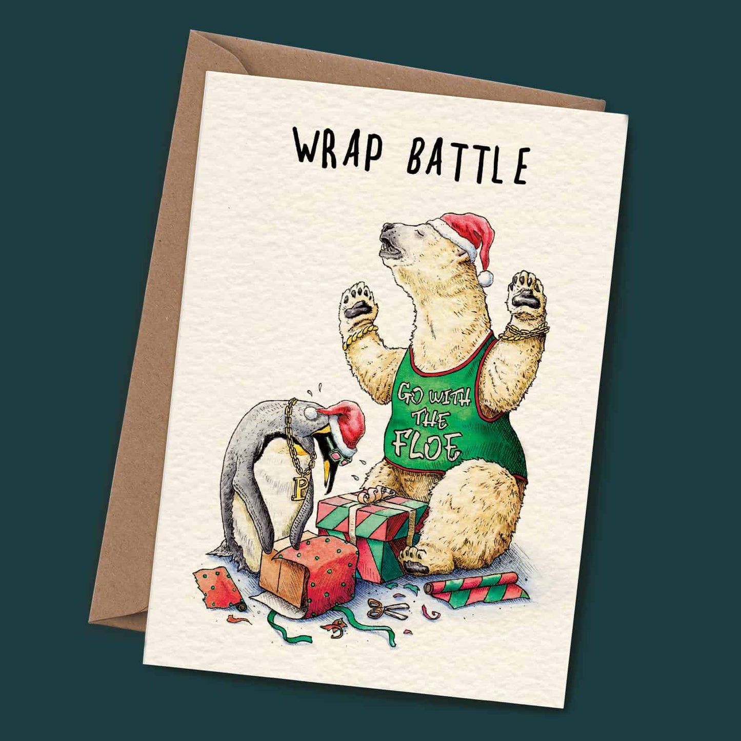 Christmas Wrap Battle Card - Holiday Card - Christmas Card