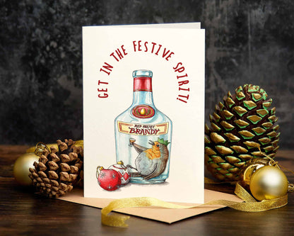 Festive Spirit Card - Holiday Card