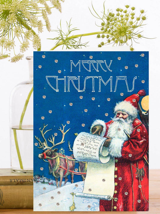 Hand Glittered Christmas Card