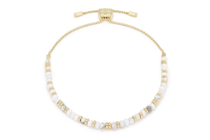 Harmony White Howlite Gold Gemstone Bracelet