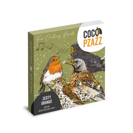 Coco Pzazz "Calling Birds" Zesty Orange Dark Chocolate Bar