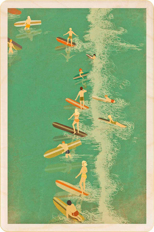 Surf Wooden Postcard