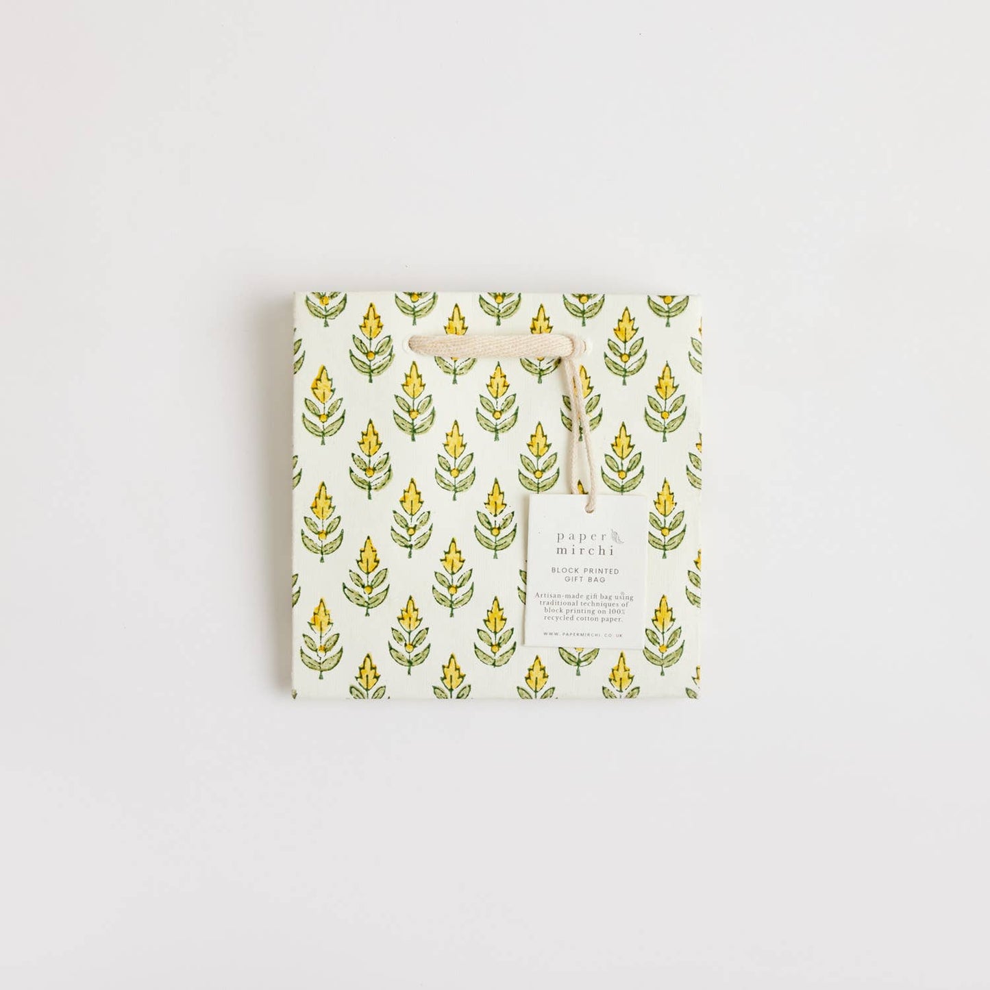 Hand Block Printed Gift Bags (Small) - Sunshine