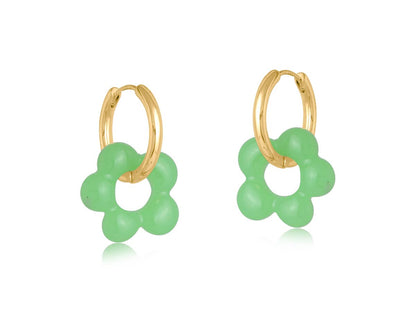 Olympia Beaded Huggie Hoop Earrings