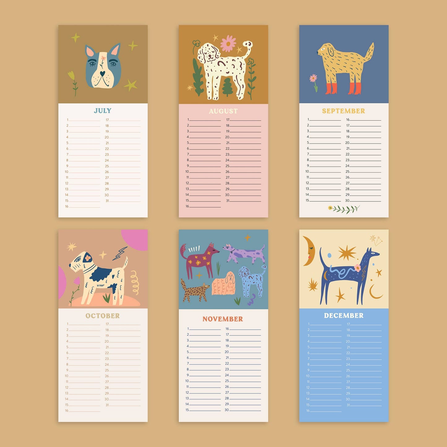 Undated Birthday Calendar | Dogs & Doodles