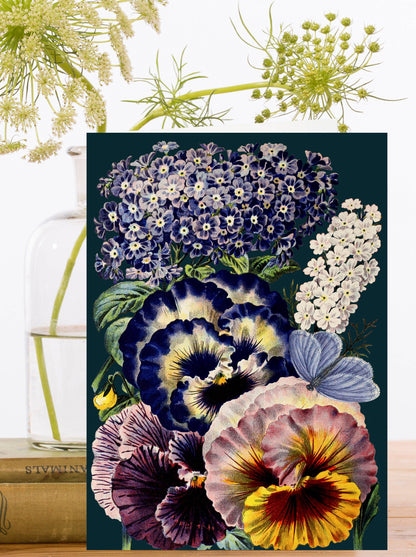 Blank Midnight Botanical Greeting Card