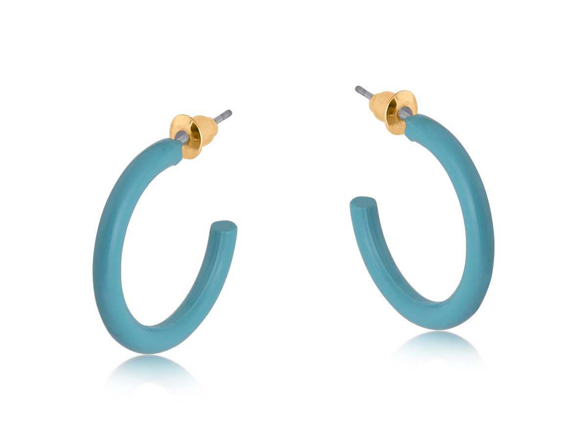 NORMA ENAMELLED SIMPLE HOOP EARRINGS