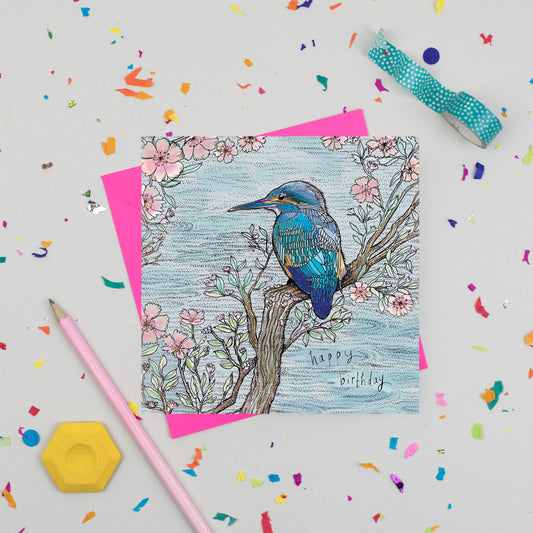 Happy Birthday Kingfisher Greeting Card