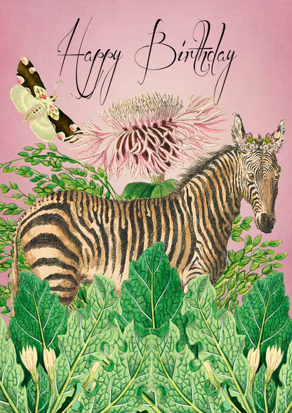 Zebra Birthday Card