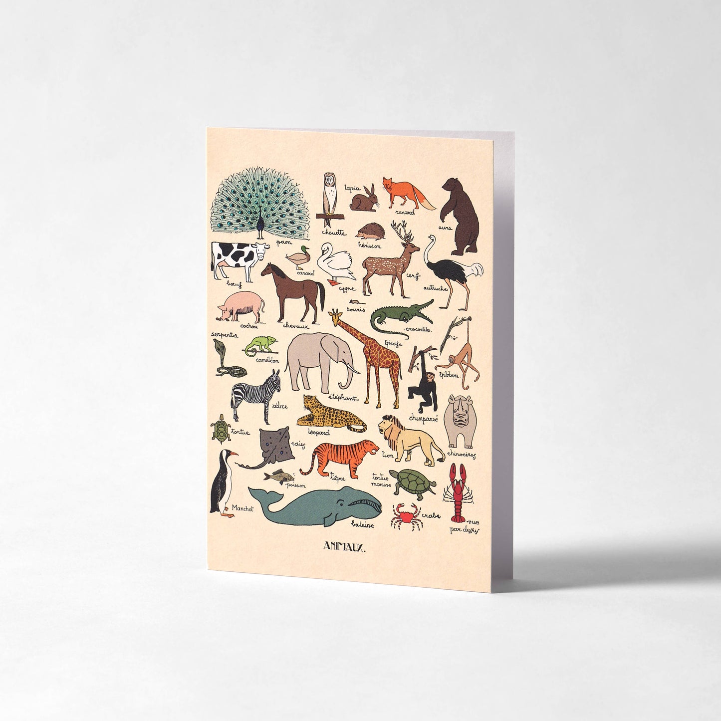 Greetings Card - Les Animaux