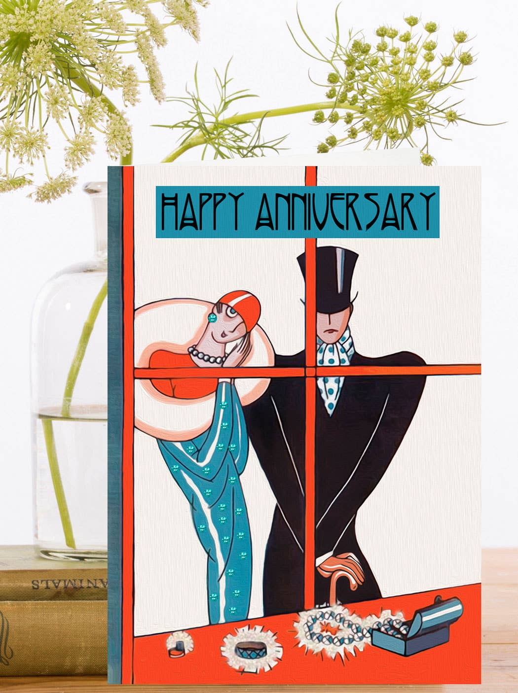 Hand Glittered Anniversary Card