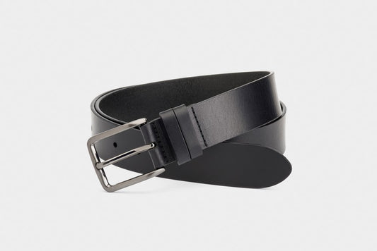 Cuban Leather Belt - Black