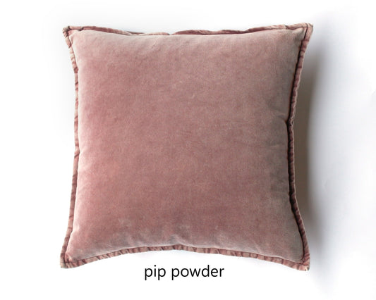 Cotton Velvet Cushion - Powder