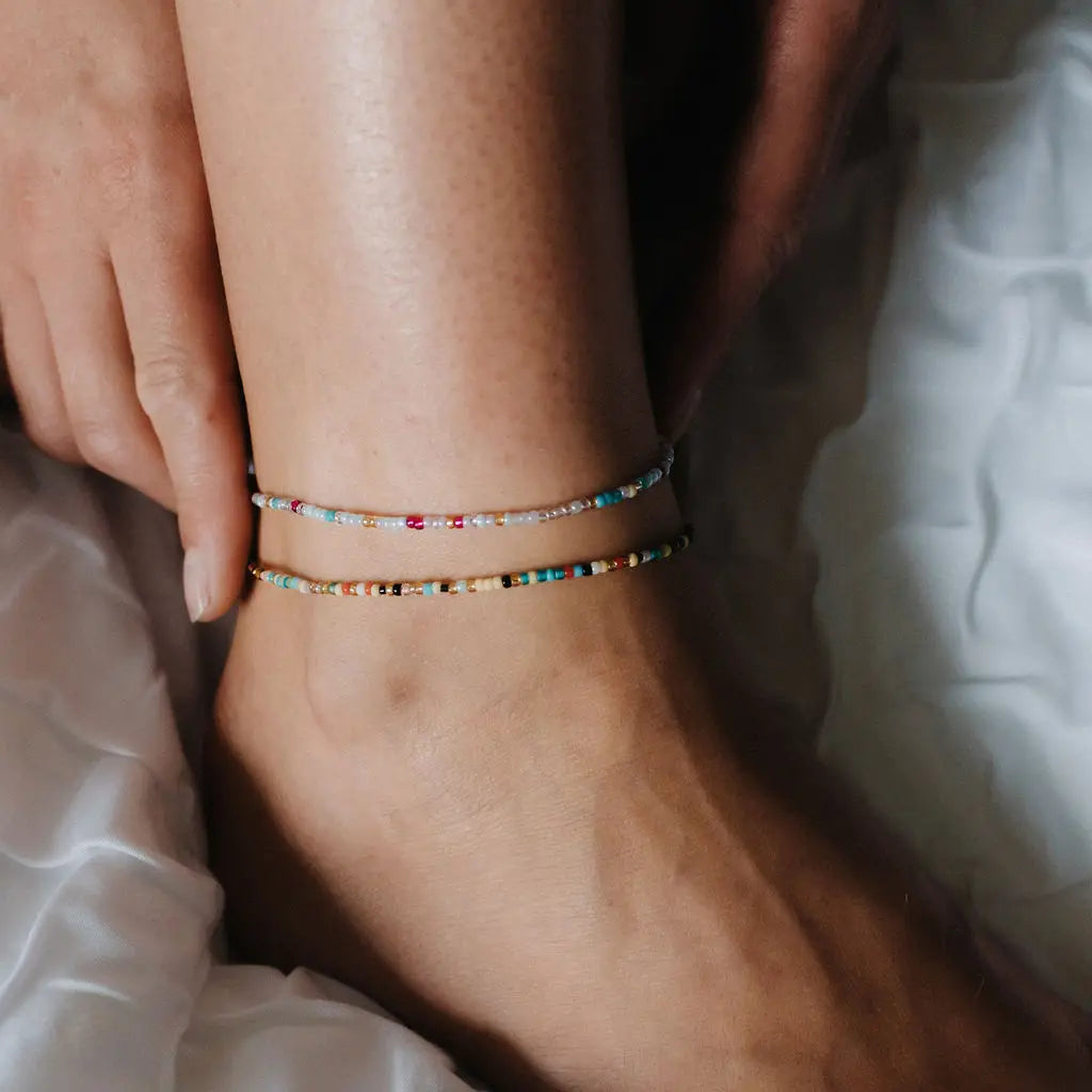 Nica Dainty Rope Anklet - Rainbow