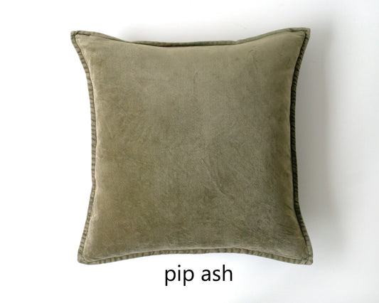 Cotton Velvet Cushion - Ash