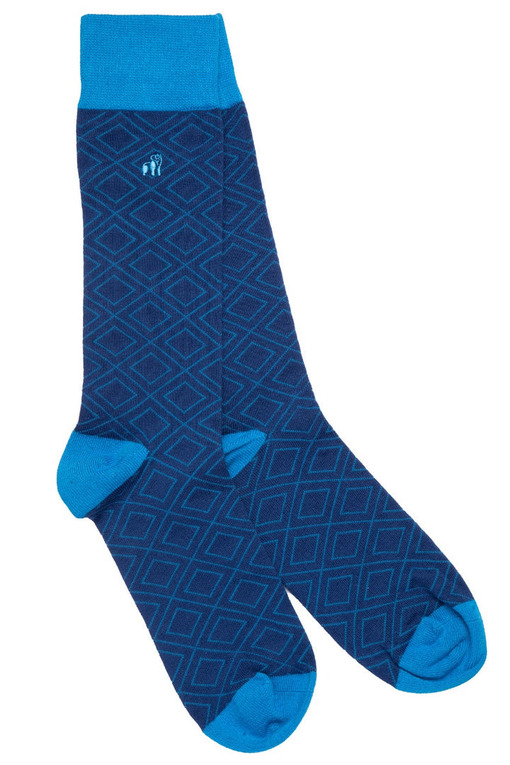 Swole Panda - Blue Diamond Bamboo Socks
