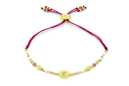 Goji Hot Pink Gemstone & Miyuki Bead Bracelet