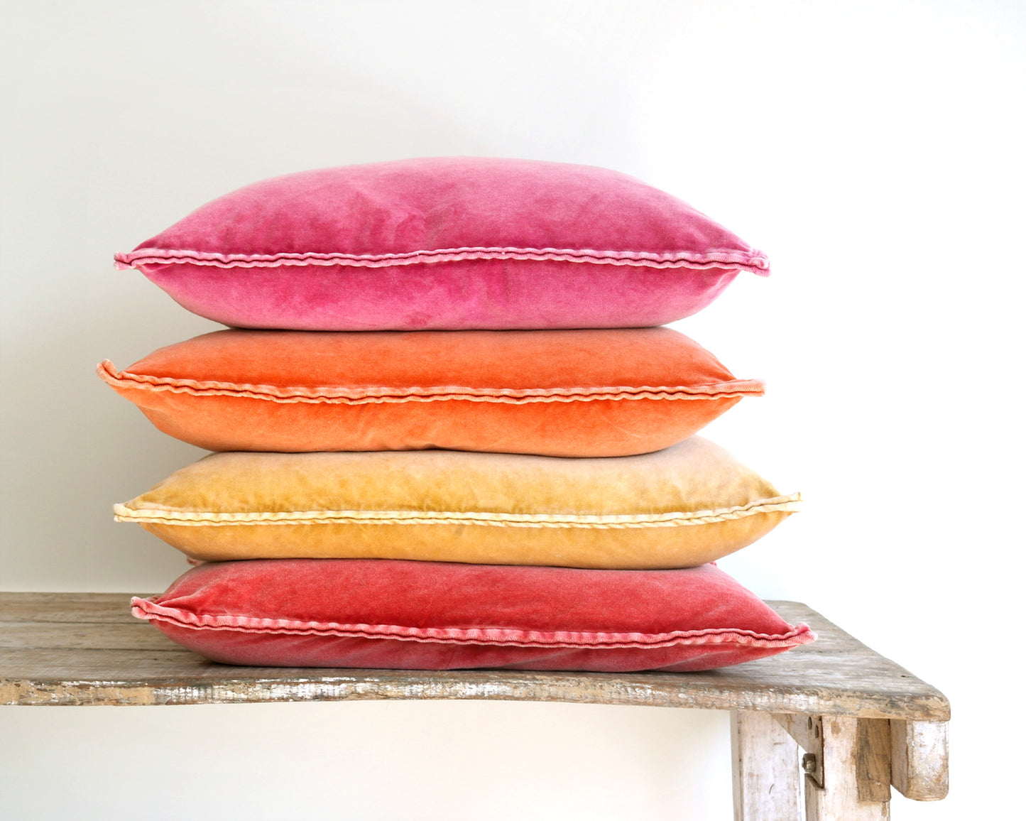 Cotton Velvet Cushion - Mandarin