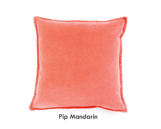 Cotton Velvet Cushion - Mandarin