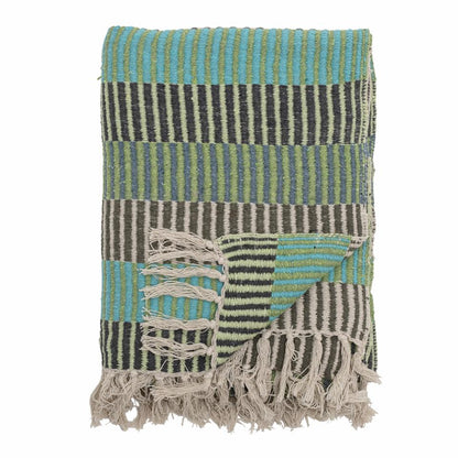 Blue/Green Stripe Throw - Recycled Cotton