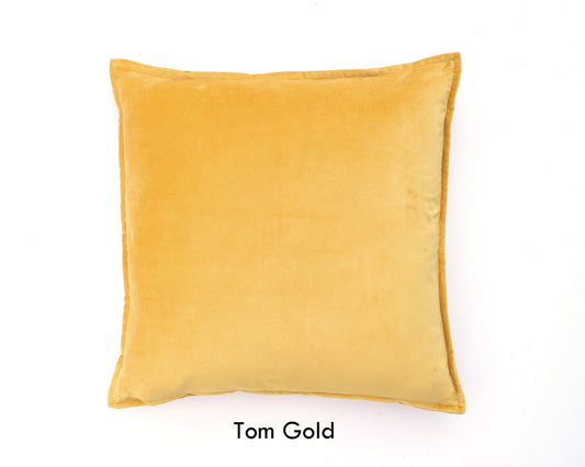 Cotton Velvet Cushion - Gold