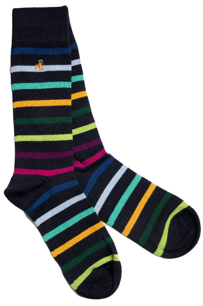 Swole Panda - Striped Black Bamboo Socks