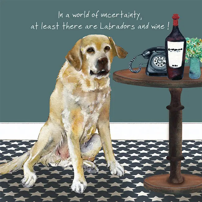 Labradors and Wine Greeting Card