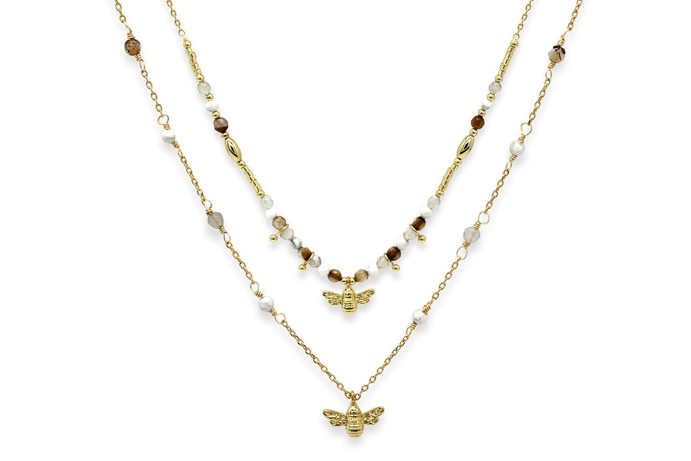 Andrena Bumble Bee Gemstone Necklace