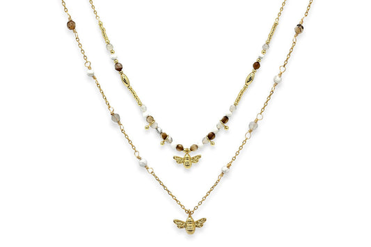 Andrena Bumble Bee Gemstone Necklace