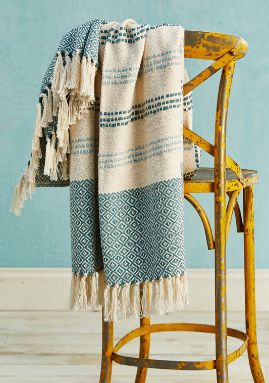 Recycled Cotton Throw - Green