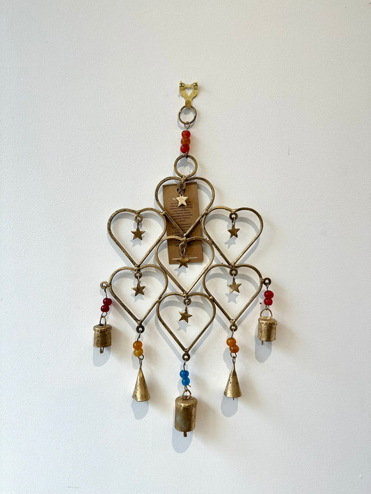 Iron Heart WindChime With Stars & Bells