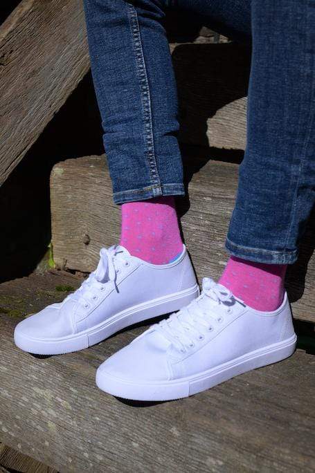 Swole Panda - Women’s Spotted Pink Bamboo Socks