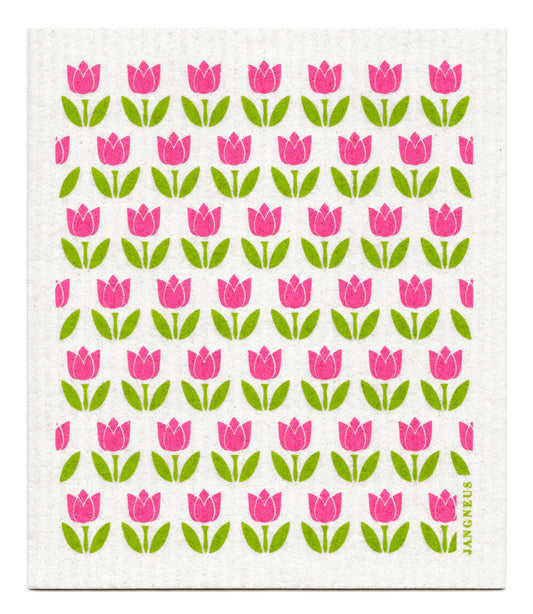 Pink Tulip Dishcloth