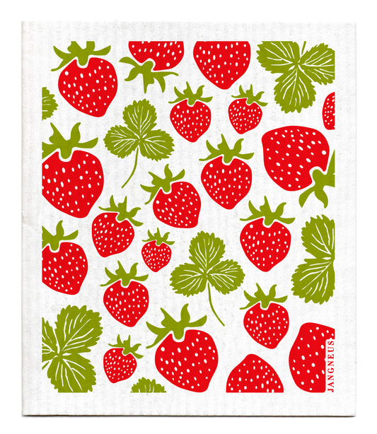 Red Strawberry Dishcloth