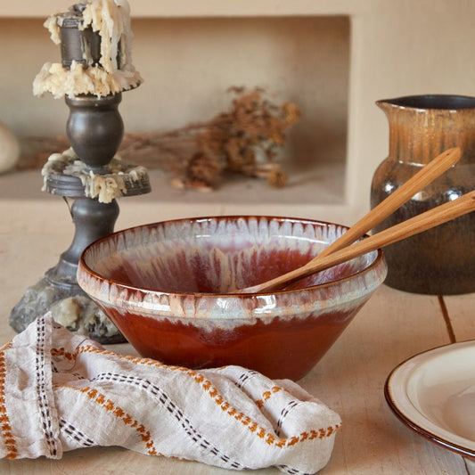 Large Serving Bowl- Hand Glazed in Portugal