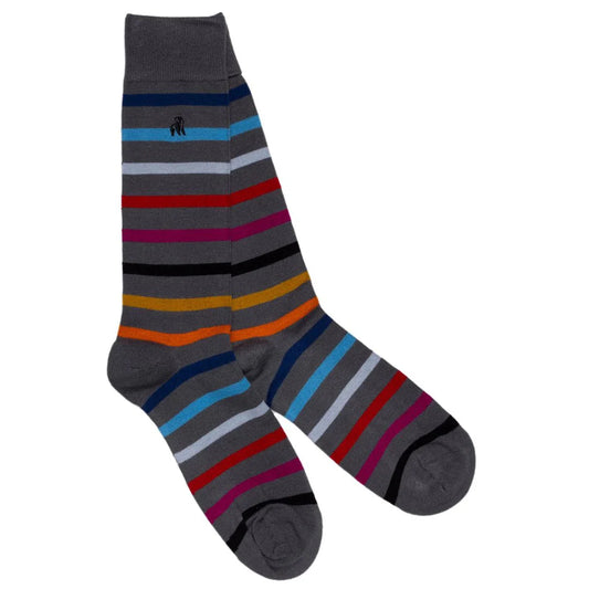 Swole Panda - Grey Small Stripe Bamboo Socks